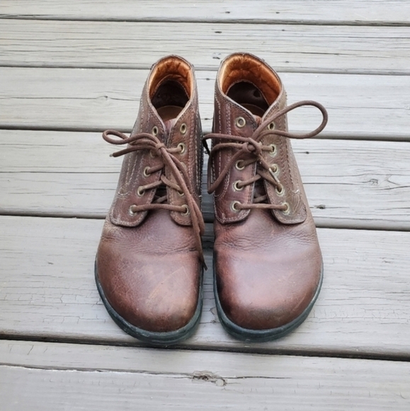 Birkenstock Footprints Carson Distressed Brown Leather Lace Up Ankle Boots 42 - Picture 4 of 9